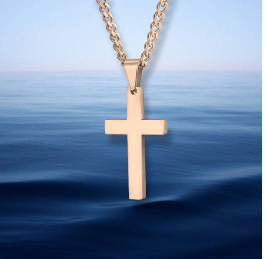 Mens Rose Gold Cross Necklace
