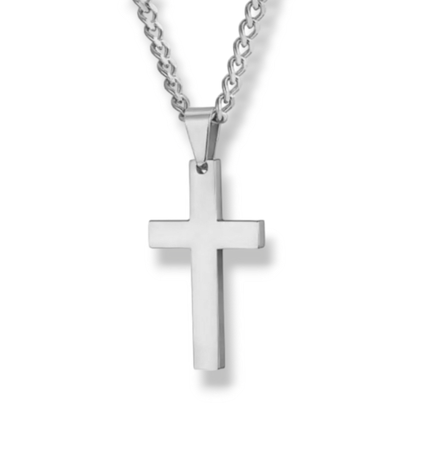 Mens Silver Cross Necklace