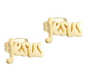 Jesus Stud Earrings (Gold)