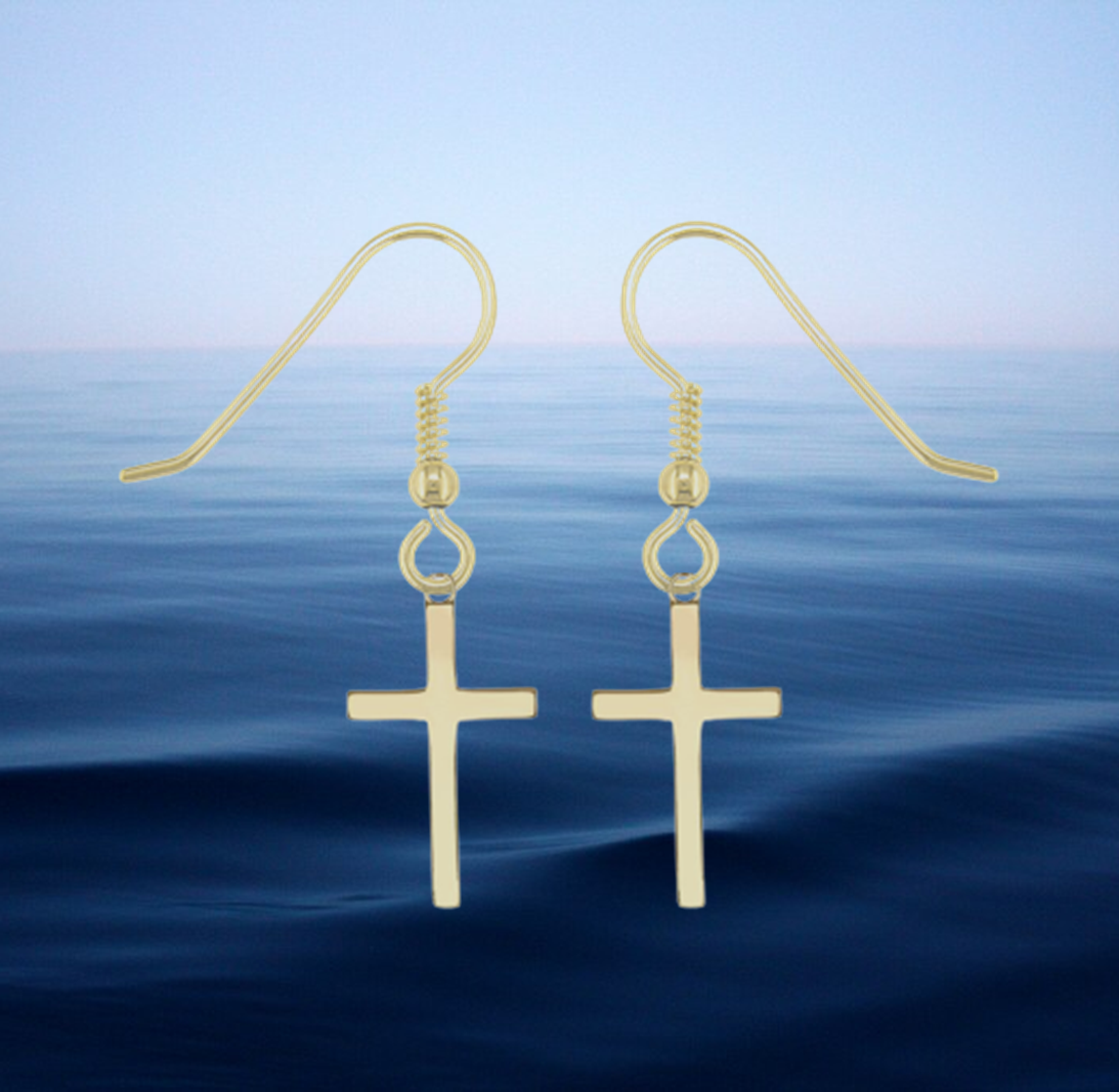 Golden Cross Earrings