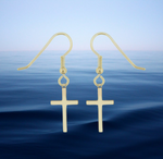 Load image into Gallery viewer, Golden Cross Earrings
