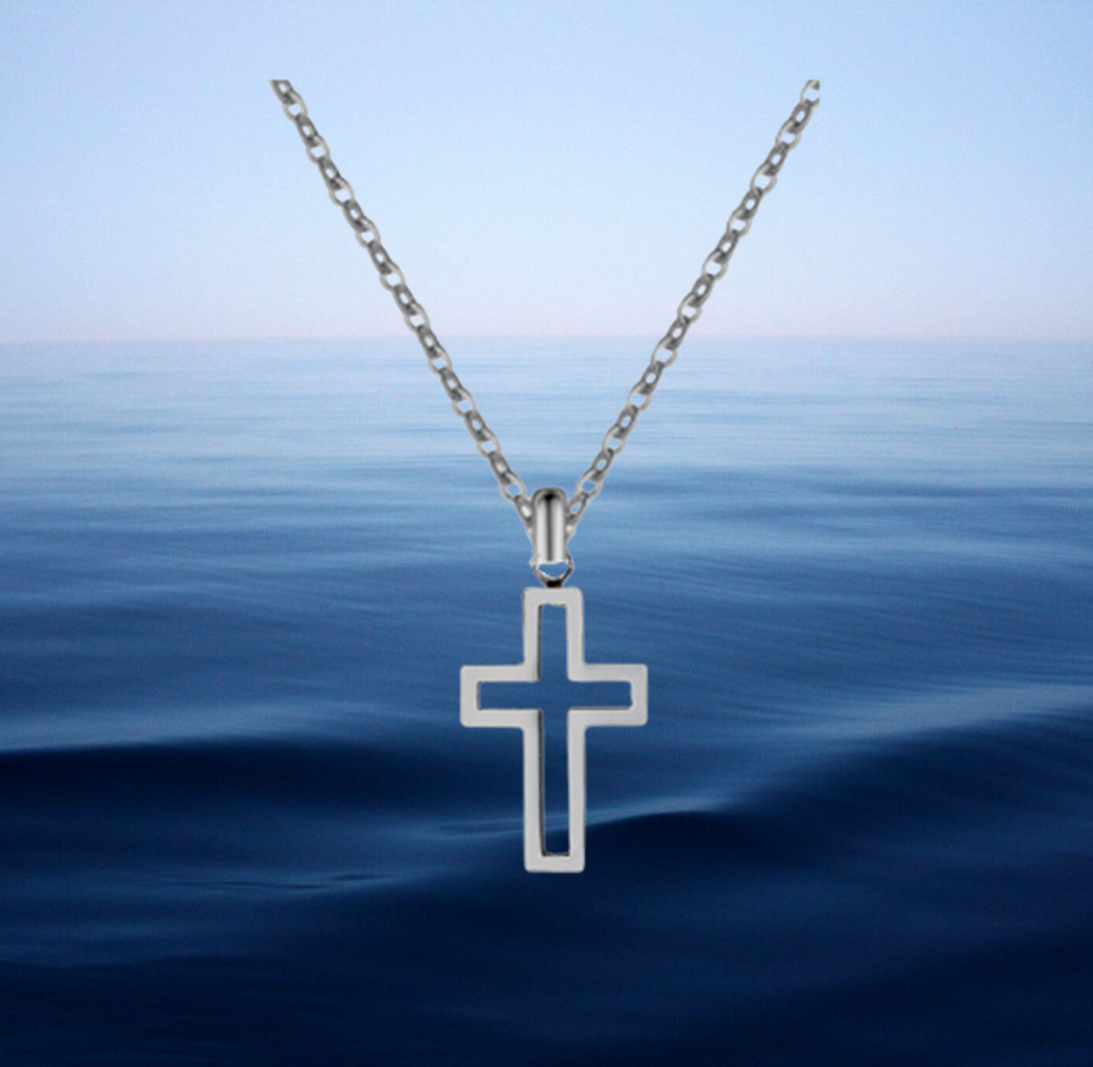 Hollow Cross Necklace & Earring Set