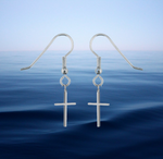 Load image into Gallery viewer, Silver Cross Earrings
