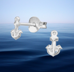 Load image into Gallery viewer, Sterling Silver Anchor Earrings
