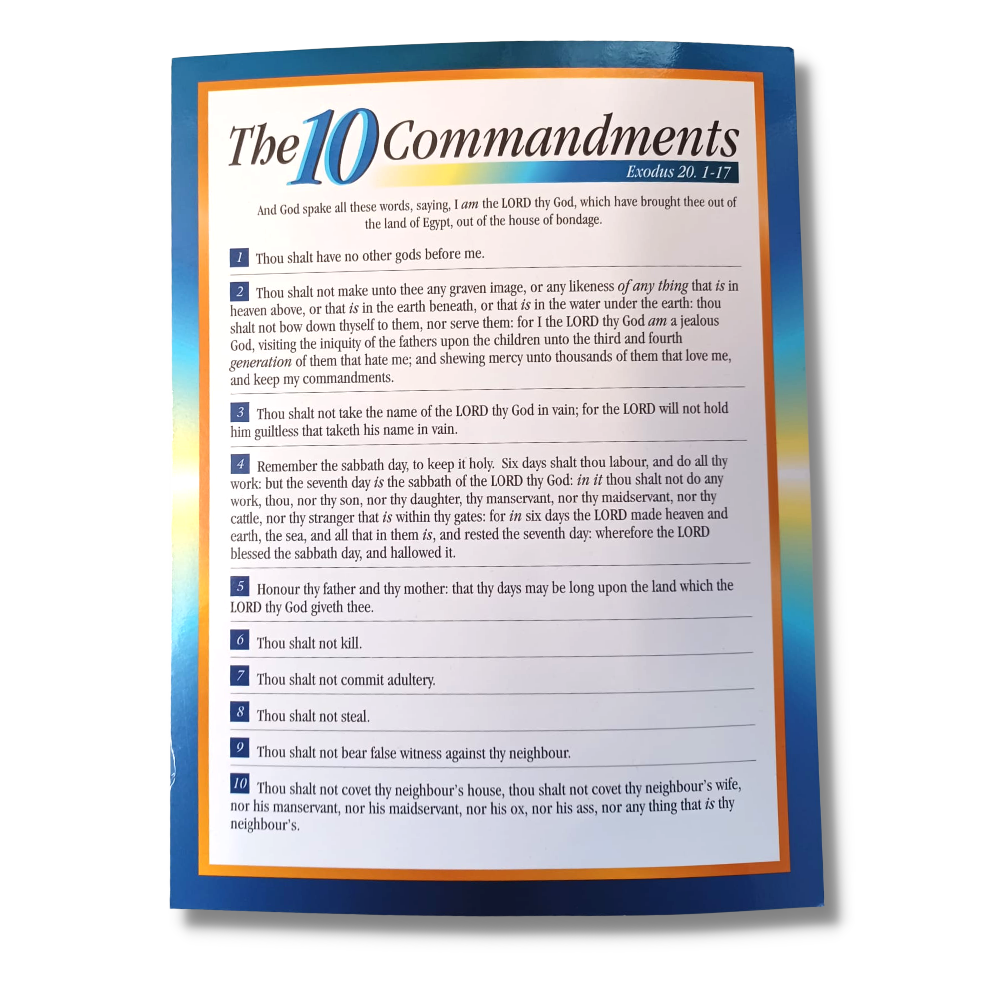 The 10 Commandments Photo Frame Card