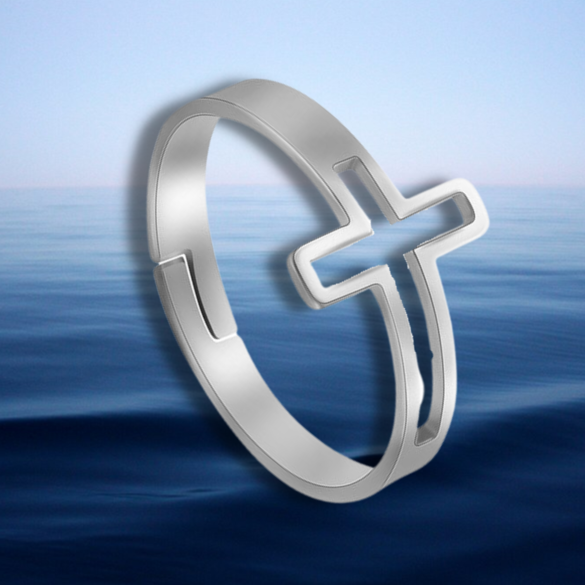 Hollow Cross Ring