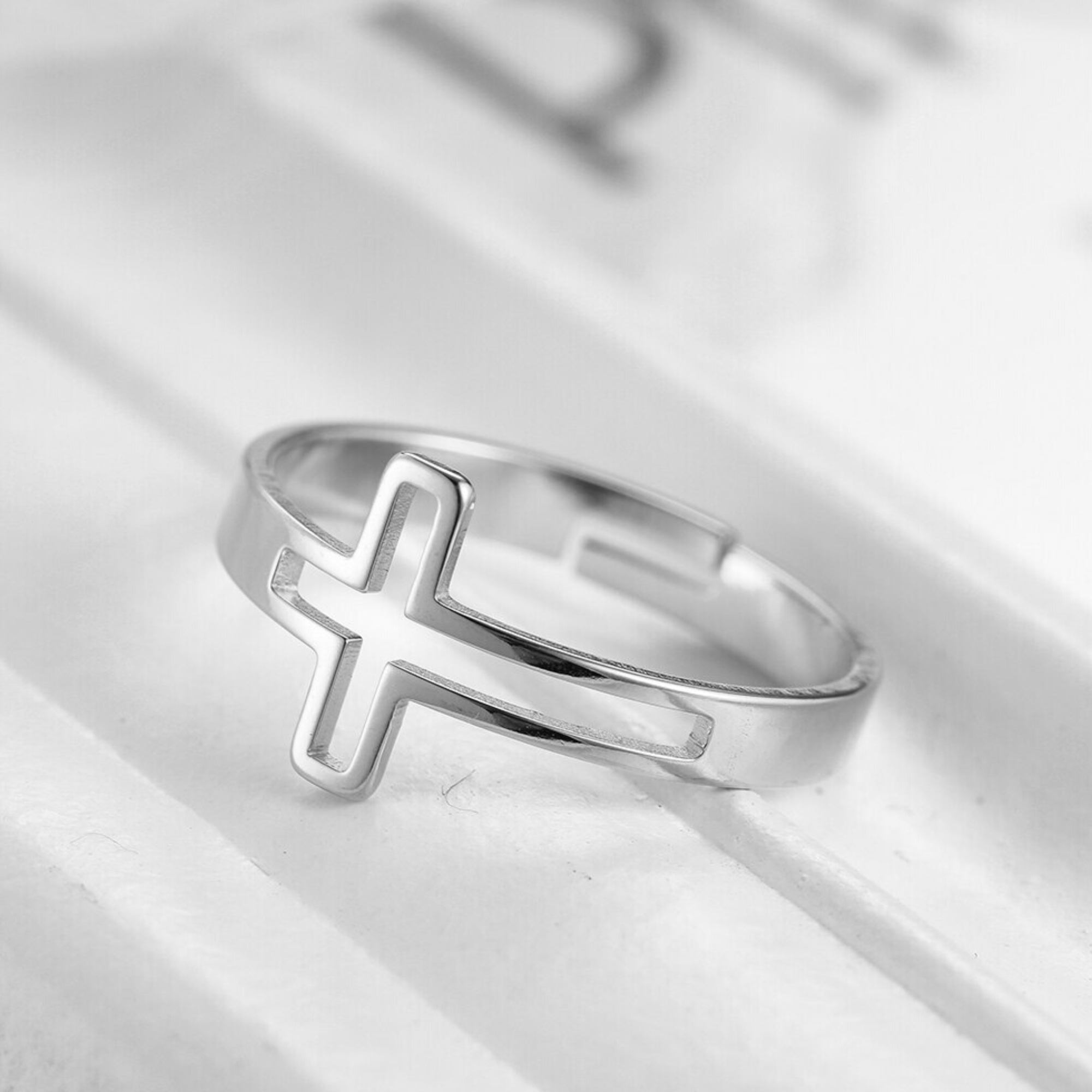 Hollow Cross Ring