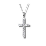 Load image into Gallery viewer, Scattered Crystal Cross Necklace
