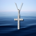 Load image into Gallery viewer, Scattered Crystal Cross Necklace
